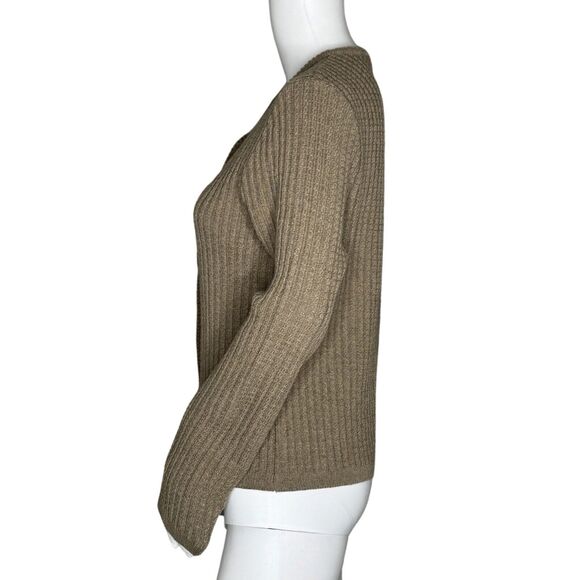 Huber Mode & Tracht Sweater Womens Large Brown Button Front Cardigan Minimalist - Picture 3 of 8